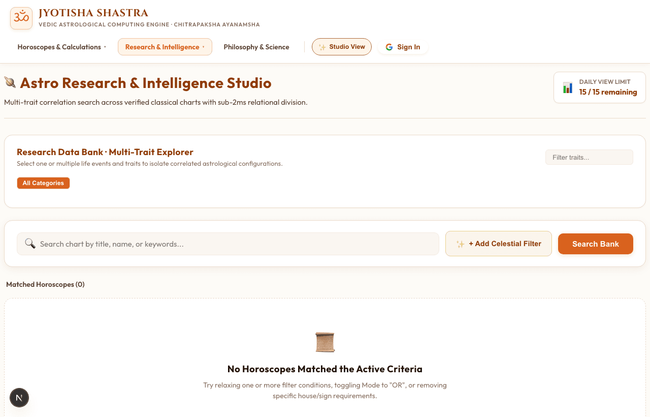 Astro Research Bank with Multi-Trait Filter & Rule Staging Studio